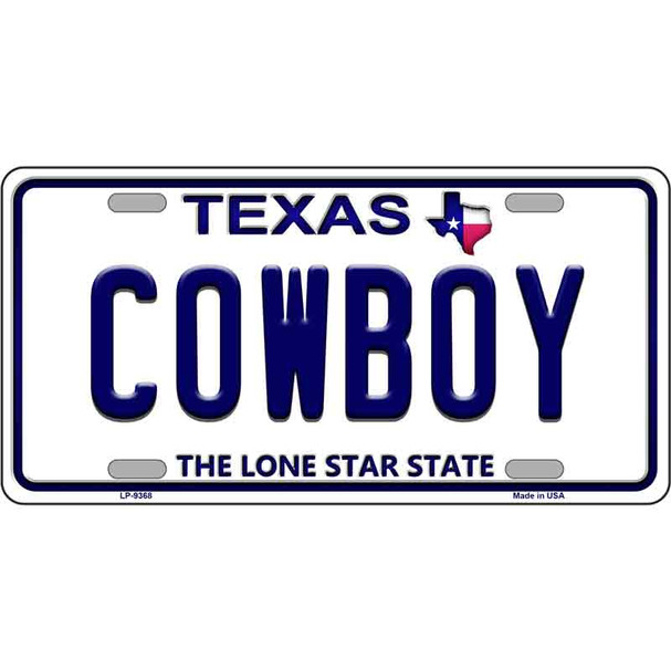 Cowboy Texas Novelty Metal License Plate