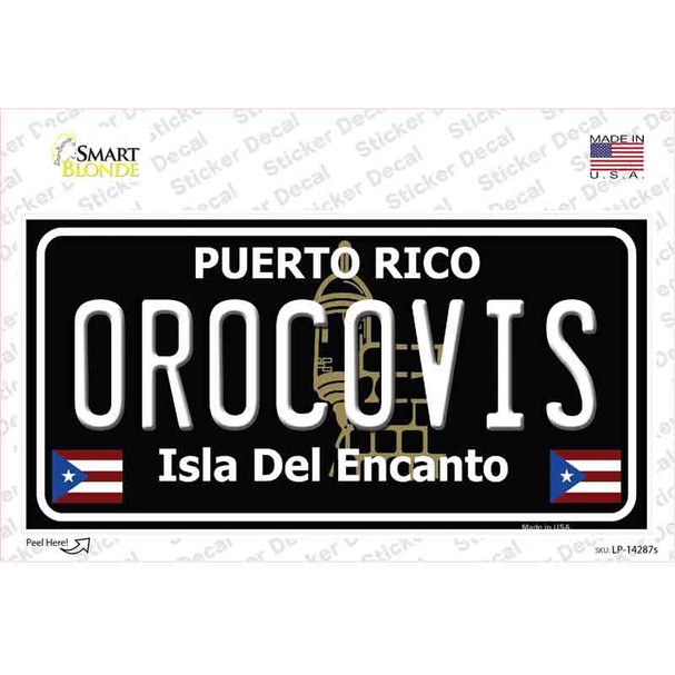 Orocovis Puerto Rico Black Novelty Sticker Decal
