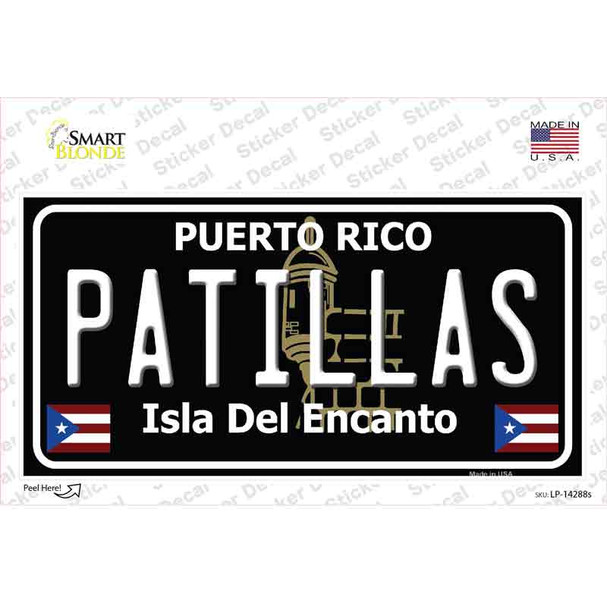 Patillas Puerto Rico Black Novelty Sticker Decal