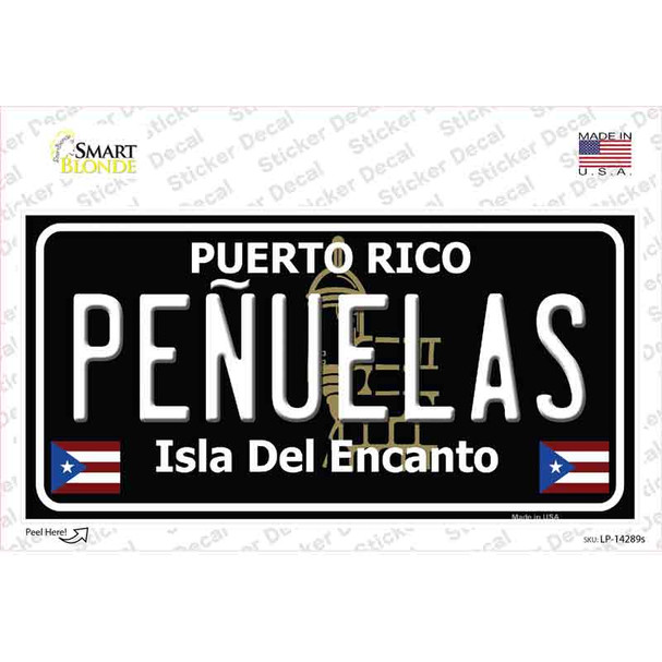 Penuelas Puerto Rico Black Novelty Sticker Decal
