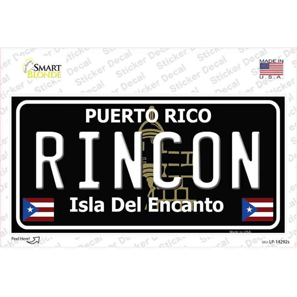 Rincon Puerto Rico Black Novelty Sticker Decal