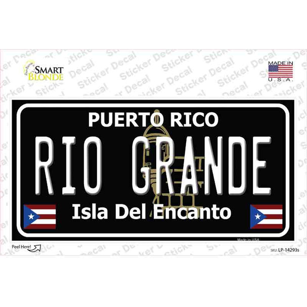 Rio Grande Puerto Rico Black Novelty Sticker Decal