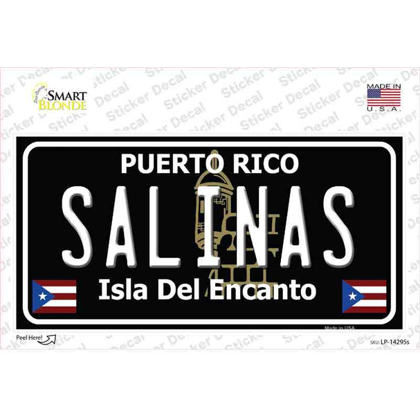 Salinas Puerto Rico Black Novelty Sticker Decal