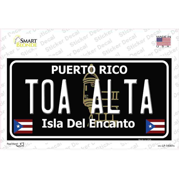 Toa Alta Puerto Rico Black Novelty Sticker Decal