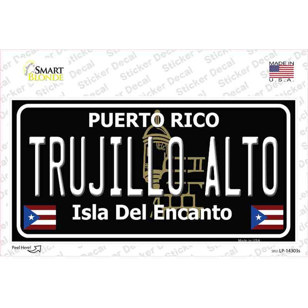 Trujillo Alto Puerto Rico Black Novelty Sticker Decal