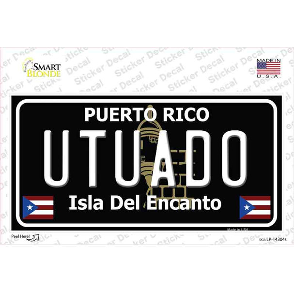 Utuado Puerto Rico Black Novelty Sticker Decal