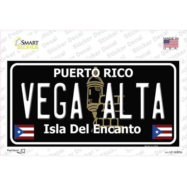 Vega Alta Puerto Rico Black Novelty Sticker Decal