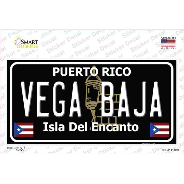 Vega Baja Puerto Rico Black Novelty Sticker Decal