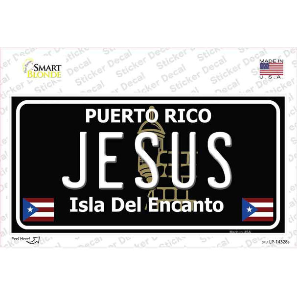 Jesus Puerto Rico Black Novelty Sticker Decal