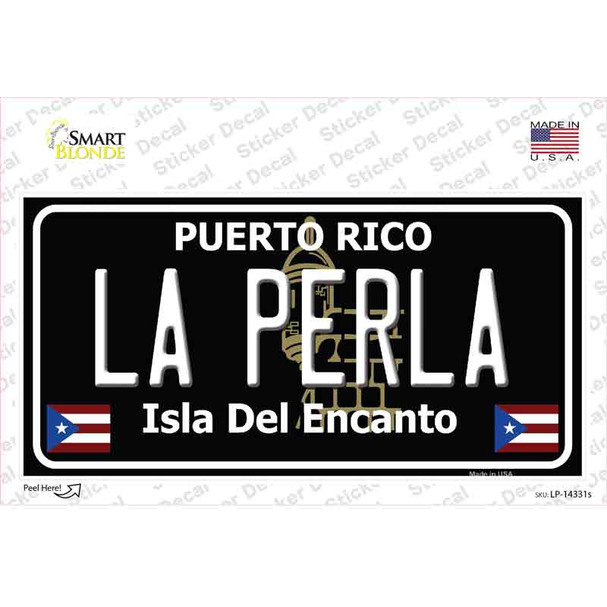 La Perla Puerto Rico Black Novelty Sticker Decal