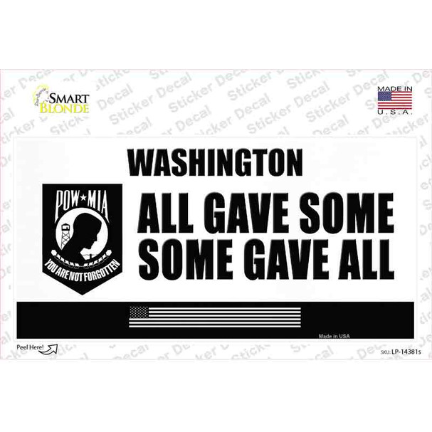 Washington POW MIA Some Gave All Novelty Sticker Decal