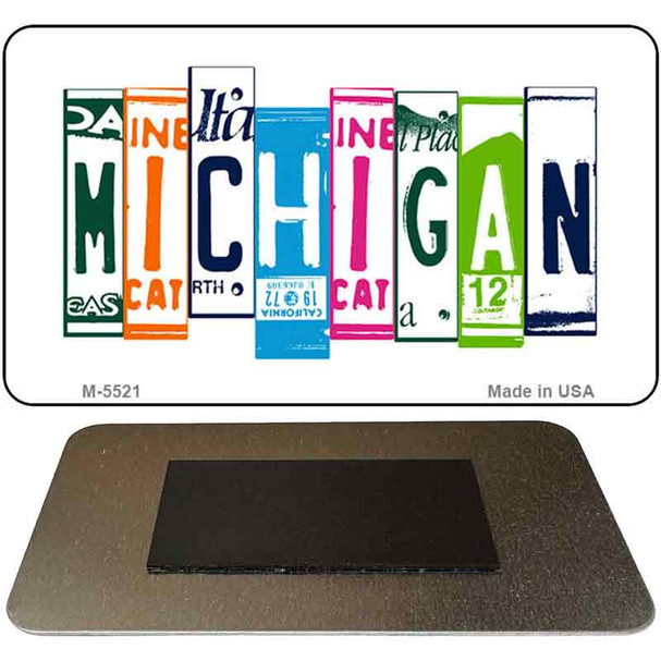 Michigan License Plate Tag Art Novelty Metal Magnet