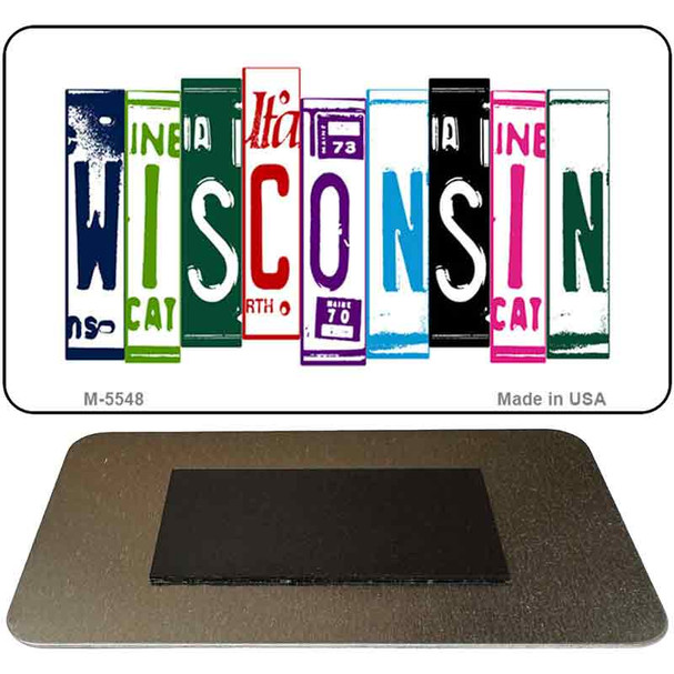 Wisconsin License Plate Tag Art Novelty Metal Magnet