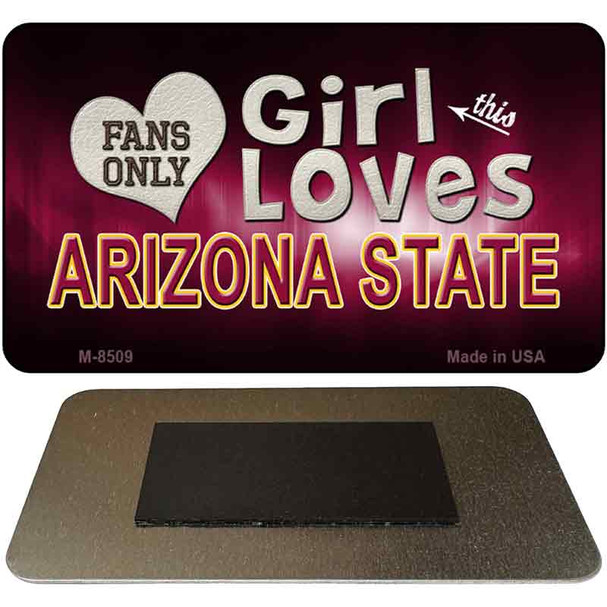 This Girl Loves Arizona State Novelty Metal Magnet