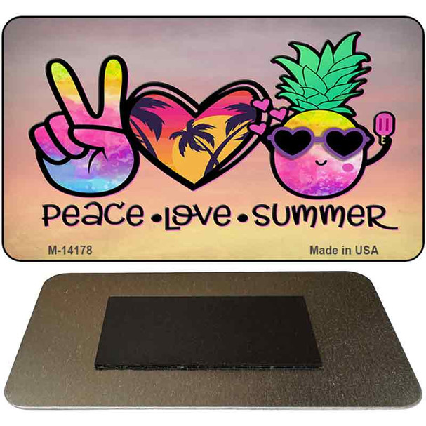 Peace Love Summer Novelty Metal Magnet