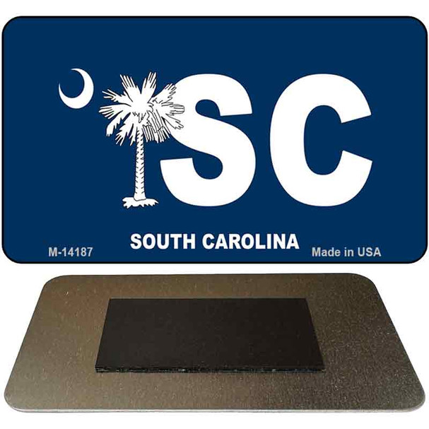 SC South Carolina Flag Novelty Metal Magnet