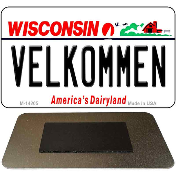 Velkommen Wisconsin Novelty Metal Magnet