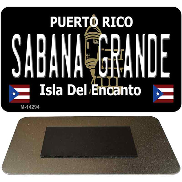 Sabana Grande Puerto Rico Black Novelty Metal Magnet