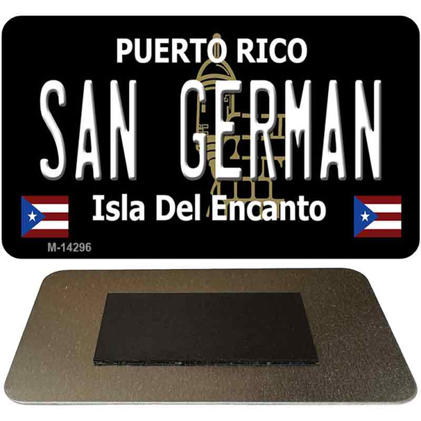 San German Puerto Rico Black Novelty Metal Magnet