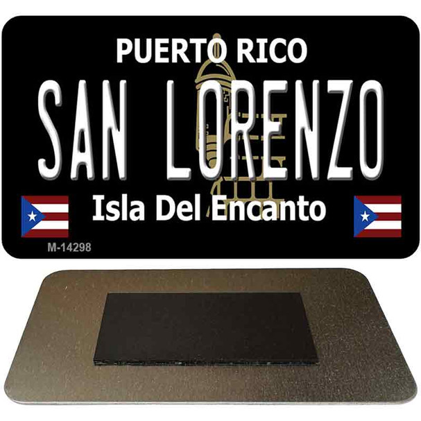 San Lorenzo Puerto Rico Black Novelty Metal Magnet