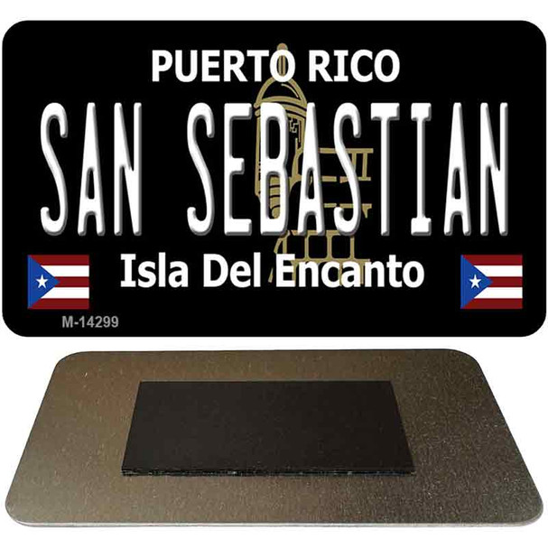 San Sebastian Puerto Rico Black Novelty Metal Magnet