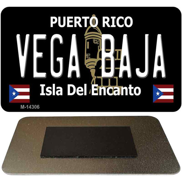 Vega Baja Puerto Rico Black Novelty Metal Magnet