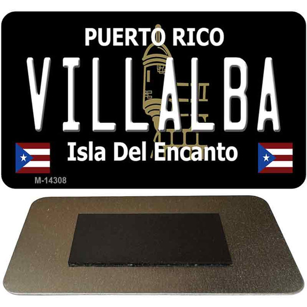 Villalba Puerto Rico Black Novelty Metal Magnet