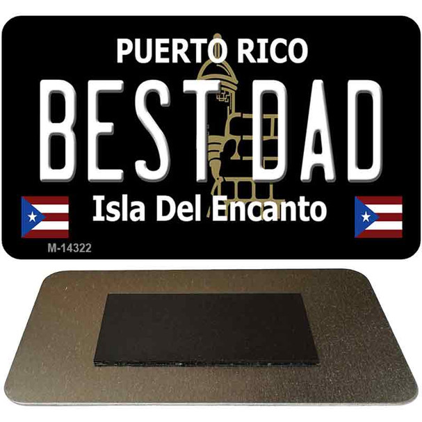 Best Dad Puerto Rico Black Novelty Metal Magnet