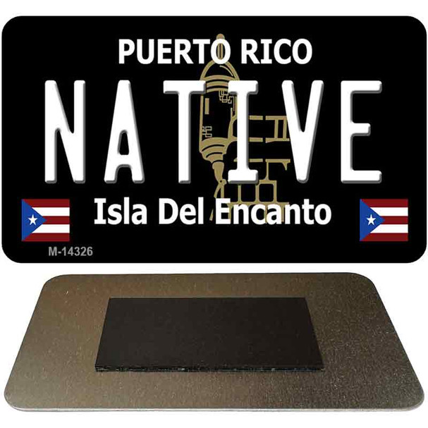 Native Puerto Rico Black Novelty Metal Magnet