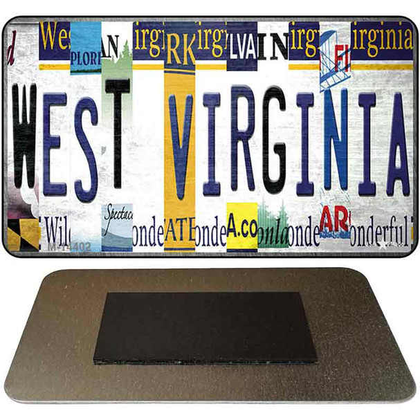 West Virginia License Plate Art Novelty Metal Magnet