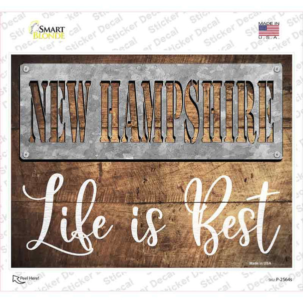 New Hampshire Stencil Life is Best Novelty Rectangle Sticker Decal