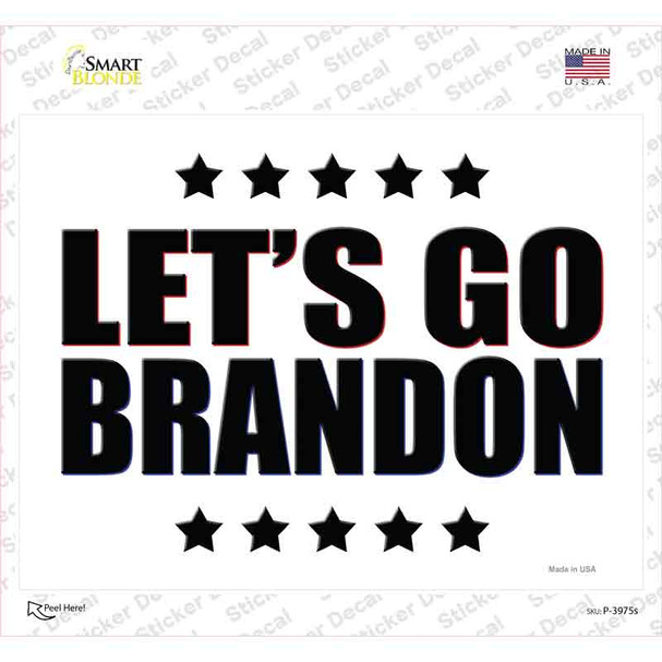 Lets Go Brandon White Red Blue Novelty Rectangle Sticker Decal