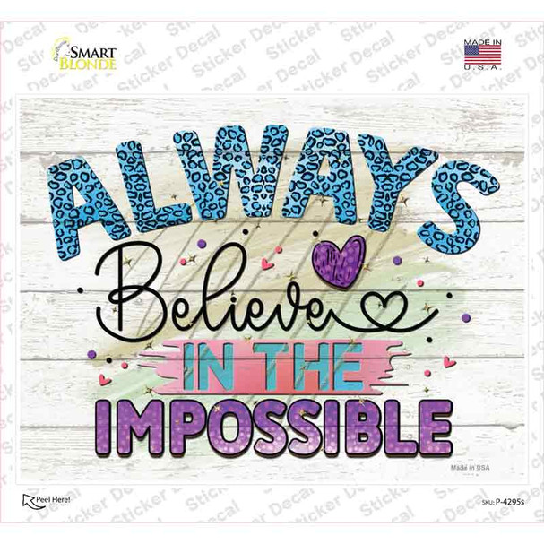 Believe In The Impossible Novelty Rectangle Sticker Decal