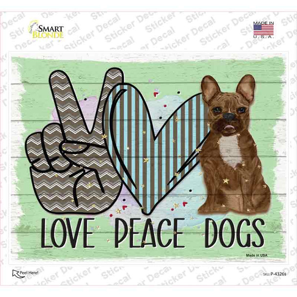 Love Peace Dogs Novelty Rectangle Sticker Decal