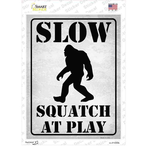 Slow Squatch At Play Novelty Rectangle Sticker Decal