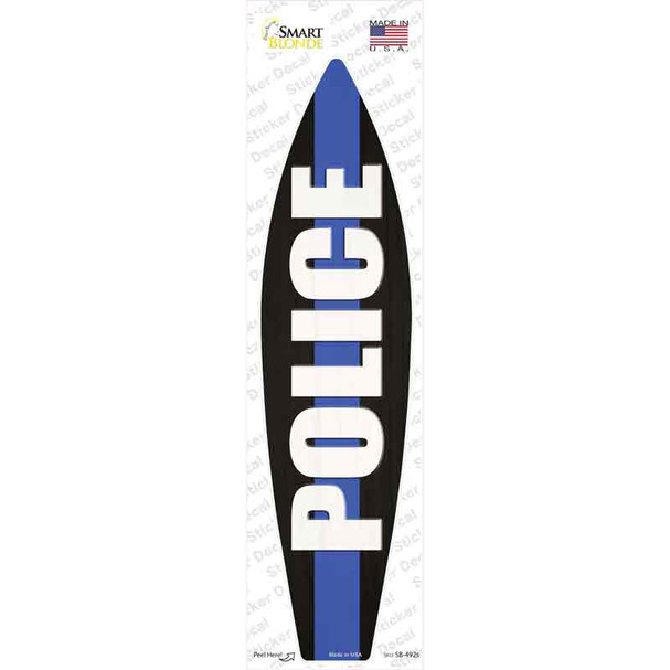 Police Blue Line Novelty Surfboard Sticker Decal