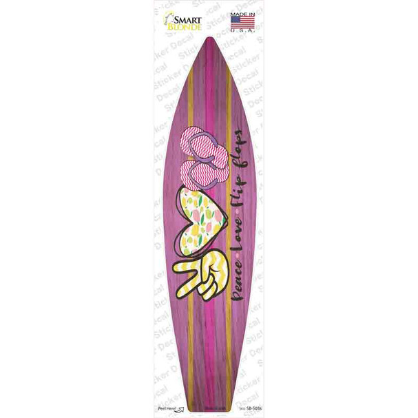 Peace Love Flip Flops Novelty Surfboard Sticker Decal