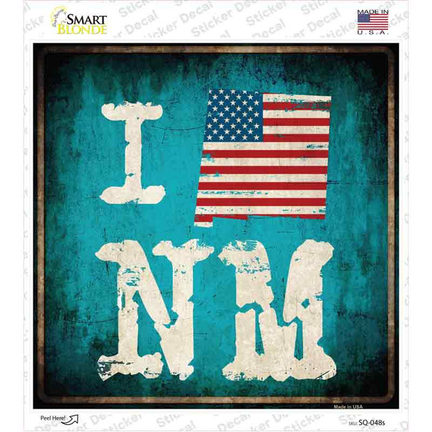I Love New Mexico Novelty Square Sticker Decal