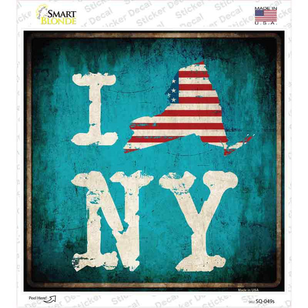 I Love New York Novelty Square Sticker Decal