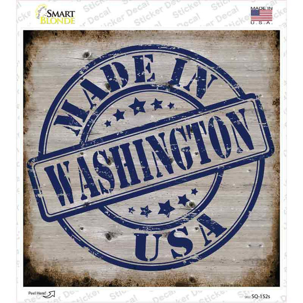 Washington Stamp On Wood Novelty Square Sticker Decal