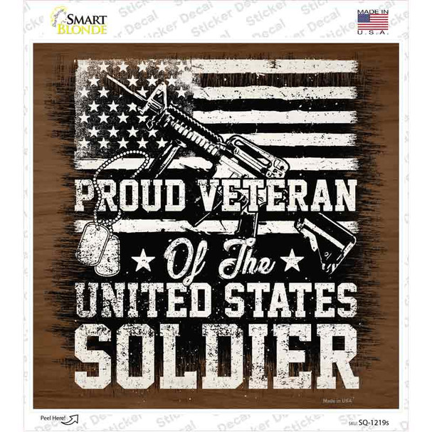 Proud Veteran of The USA Novelty Square Sticker Decal