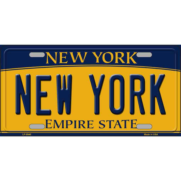 New York Yellow Metal Novelty License Plate