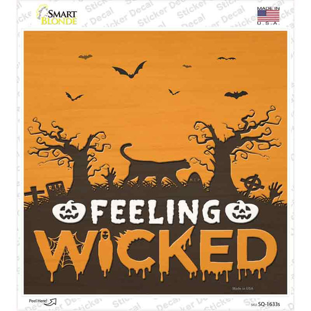 Feeling Wicked Graveyard Novelty Square Sticker Decal