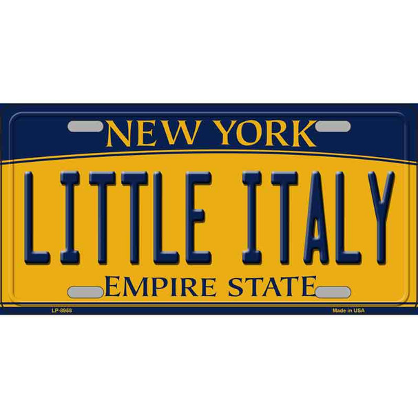Little Italy New York Metal Novelty License Plate