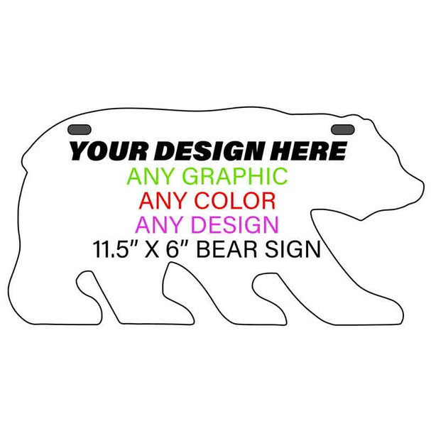Personalized Design Your Own Custom Novelty Aluminum Bear Shaped License Plate | 11.5" x 6"