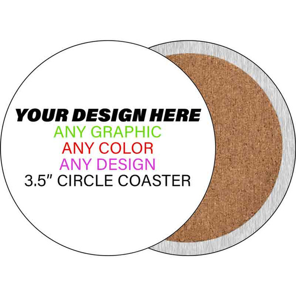 Copy of Personalized Design Your Own Custom Novelty Aluminum Circle Coaster | 3.5" (Set of 4)