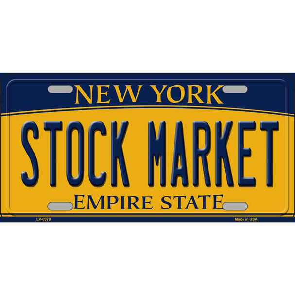 Stock Market New York Metal Novelty License Plate