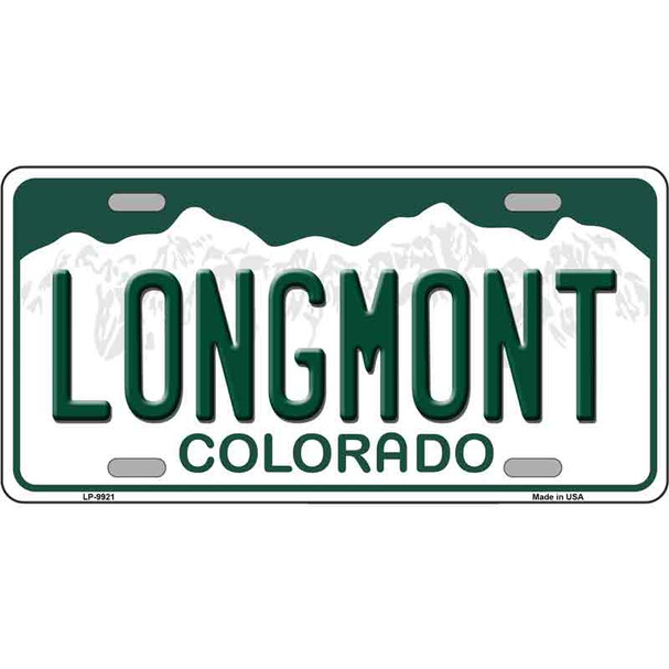 Longmont Colorado Metal Novelty License Plate
