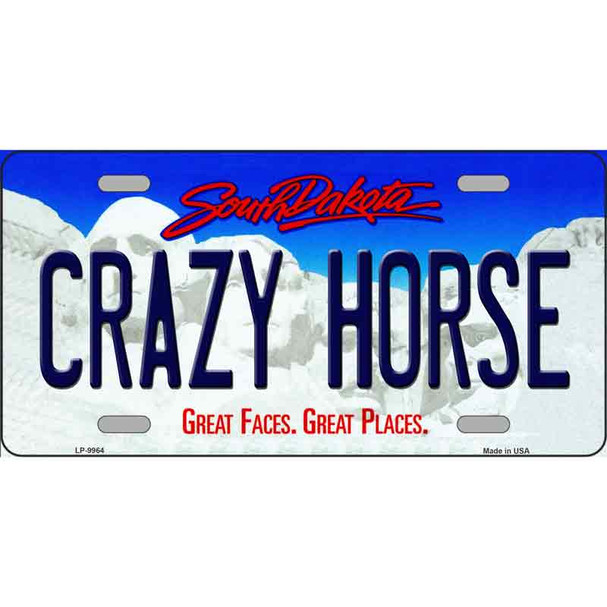 Crazy Horse South Dakota Background Novelty Metal License Plate