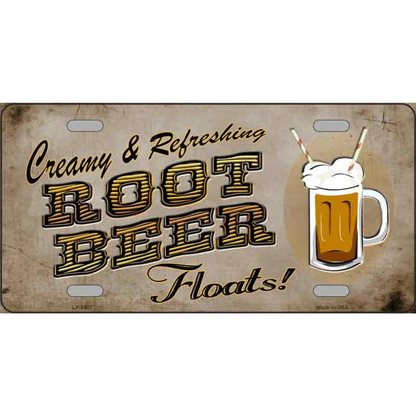 Root Beer Floats Metal Novelty License Plate
